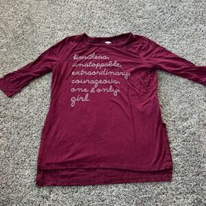 Old Navy Girls Long Sleeve Dark Red Tunic Tee Shirt Size Medium / 8 Limitless